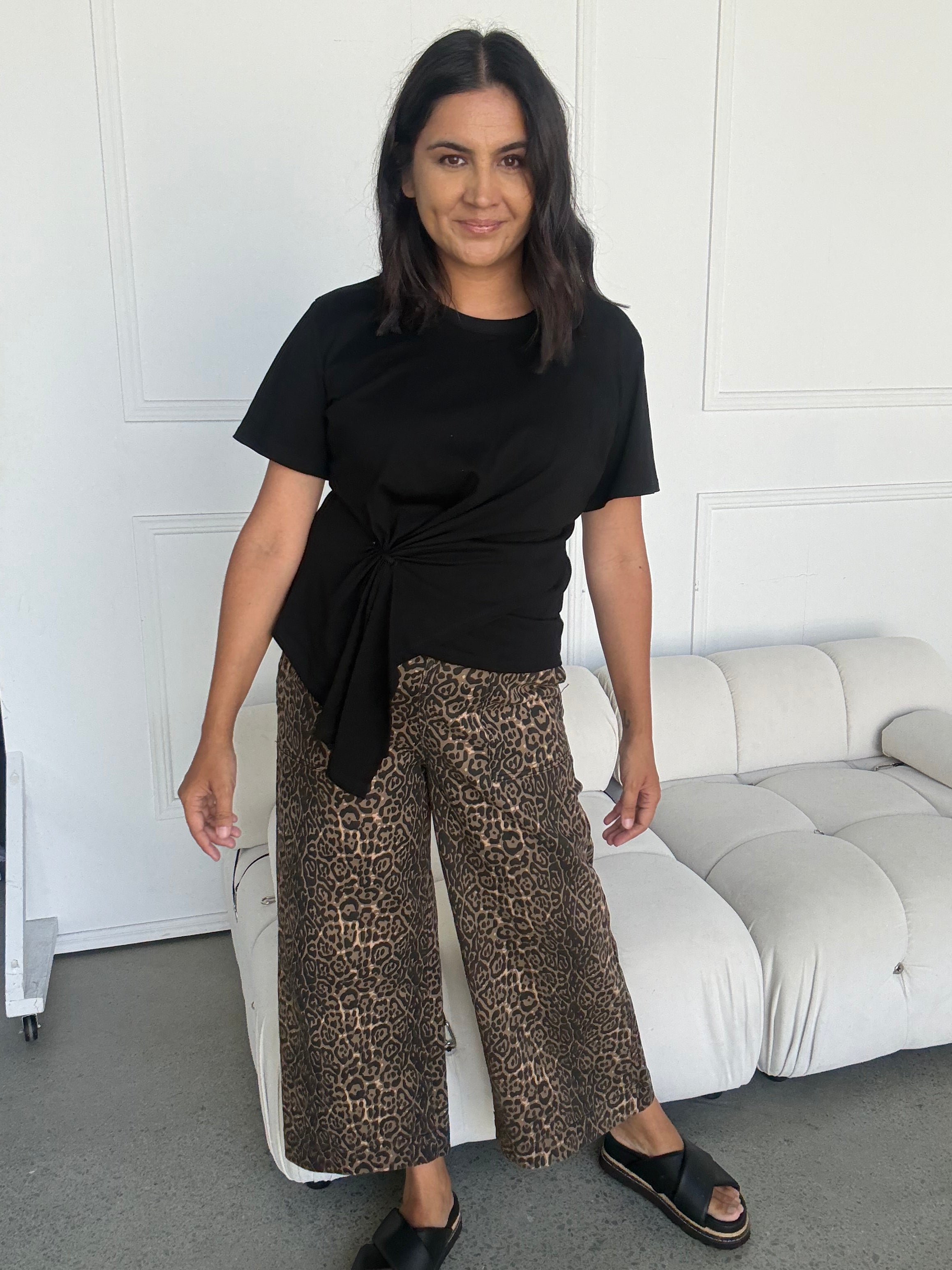 Jane 7/8 Length Jean Leopard