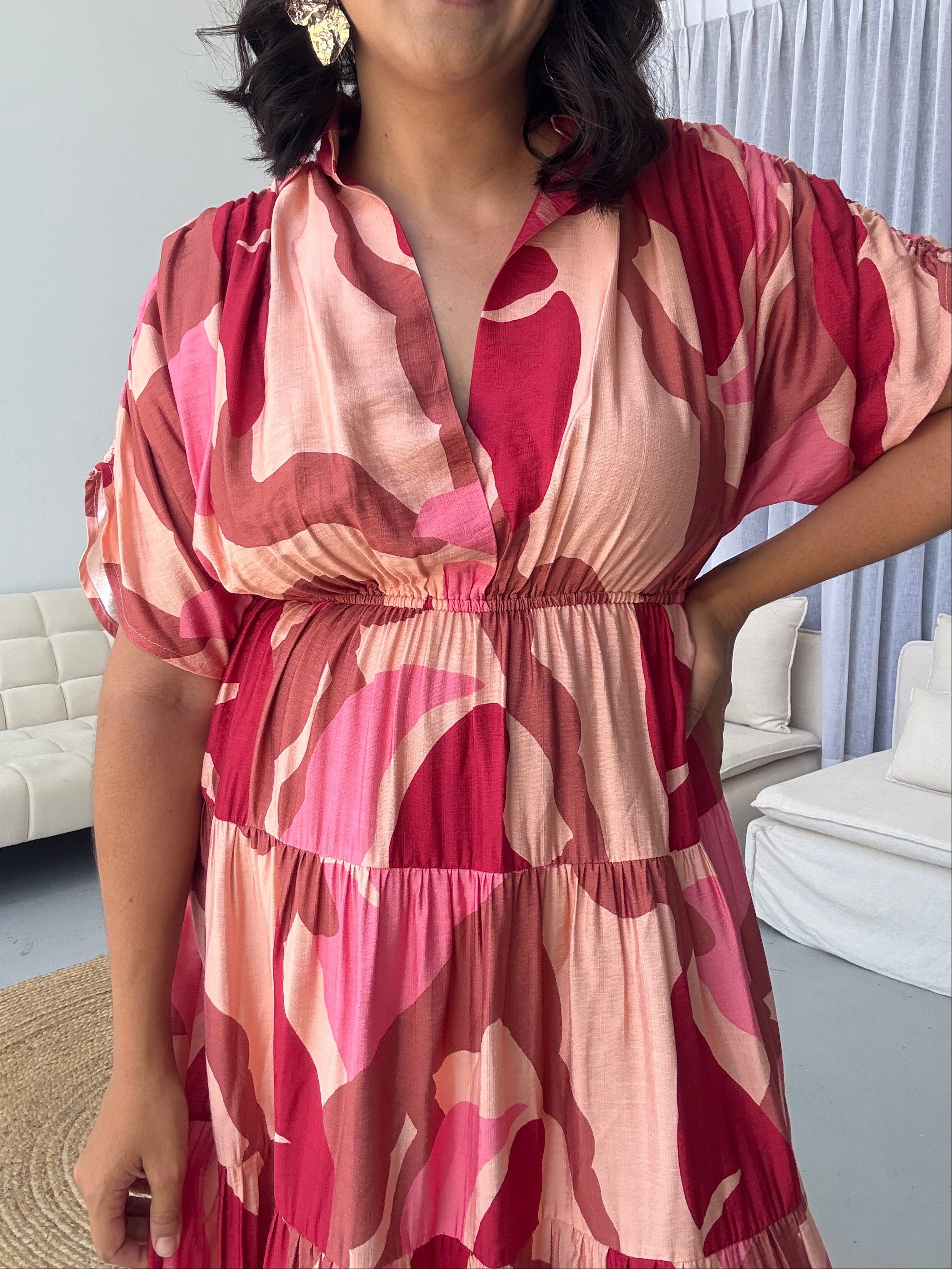 Kirah Dress Abstract Pink