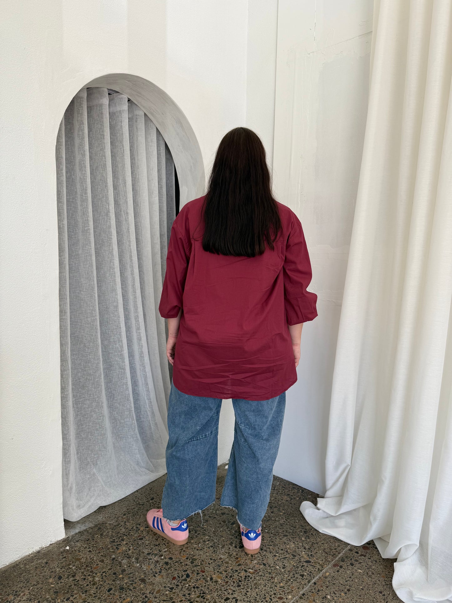 Freya Oversized Tunic/Shirt Burgundy