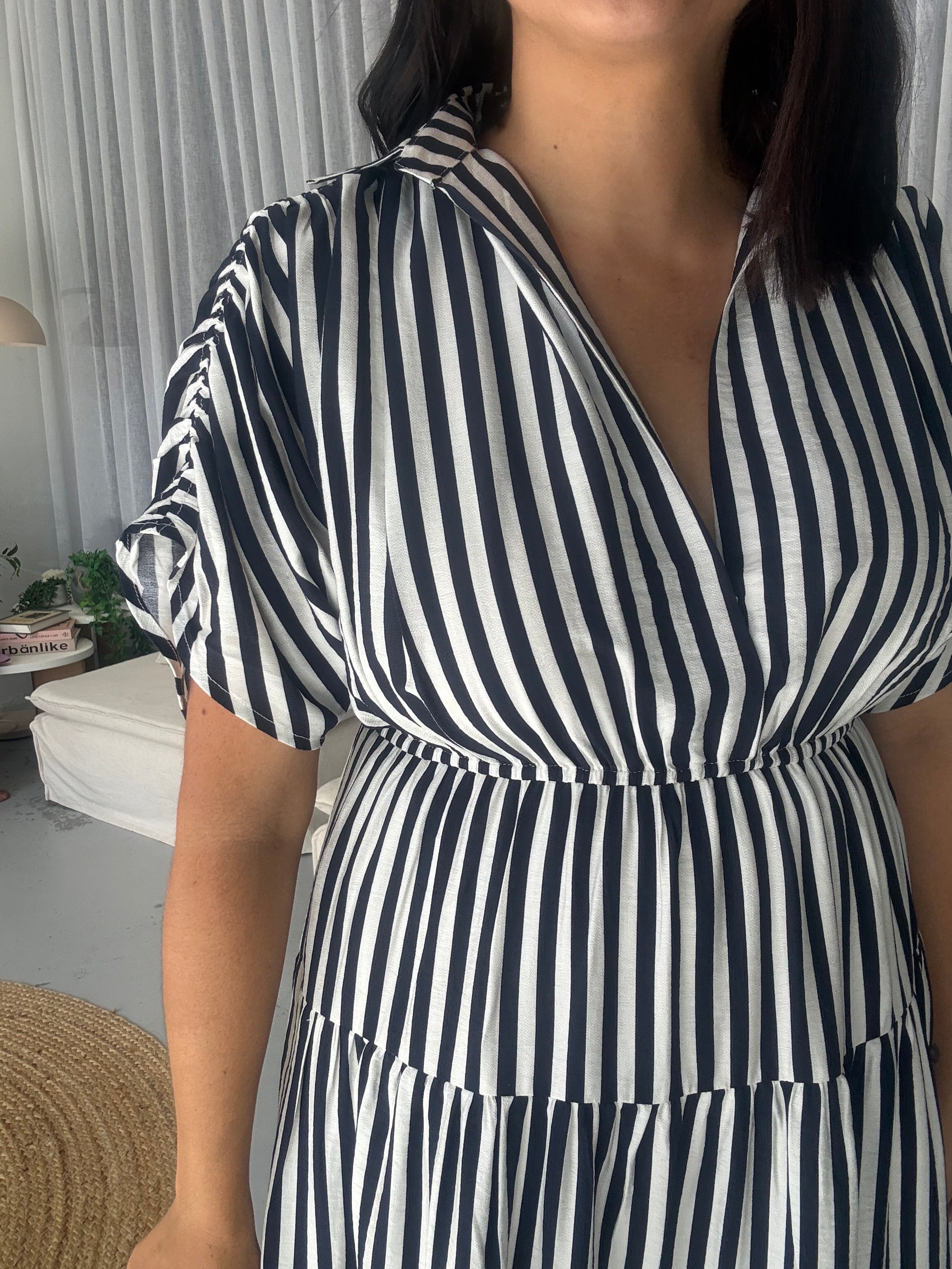 Kirah Dress Navy Stripe