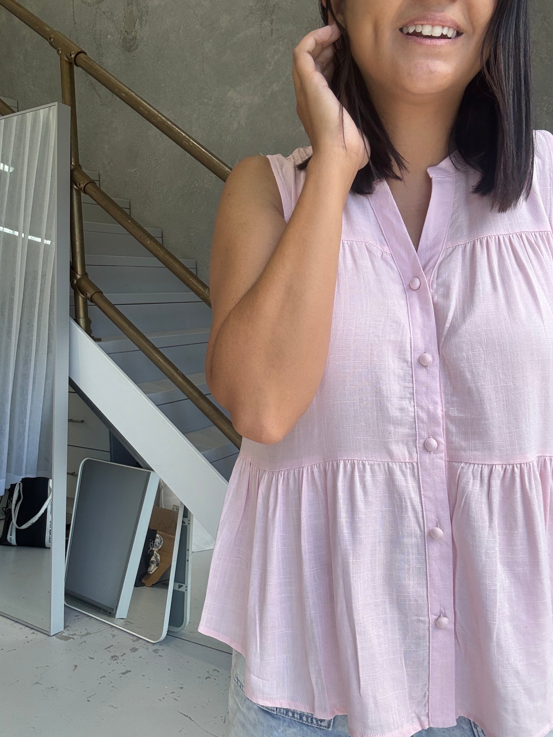 Julie Sleeveless Top Baby Pink