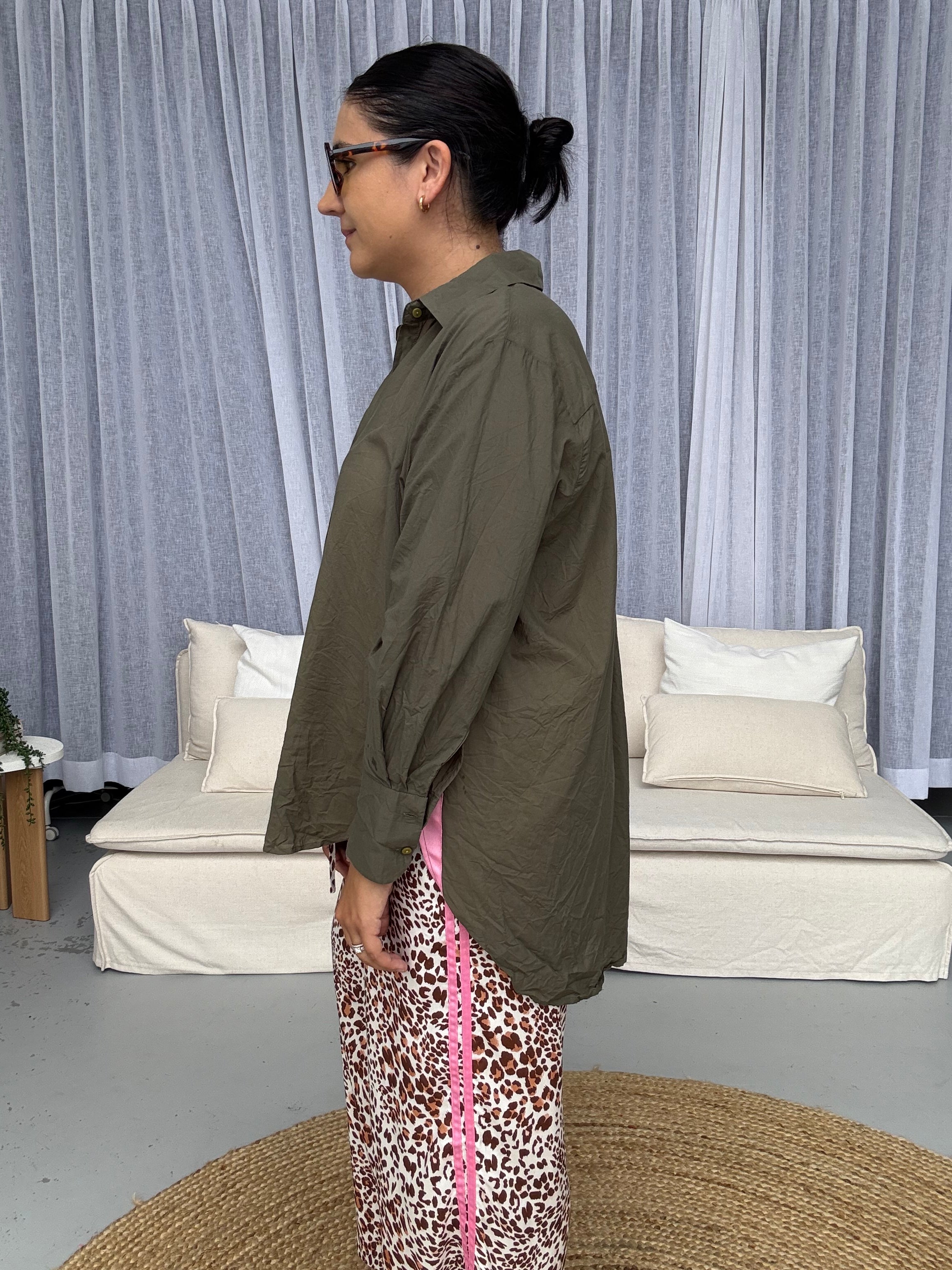 Elodie Shirt Khaki/Pink