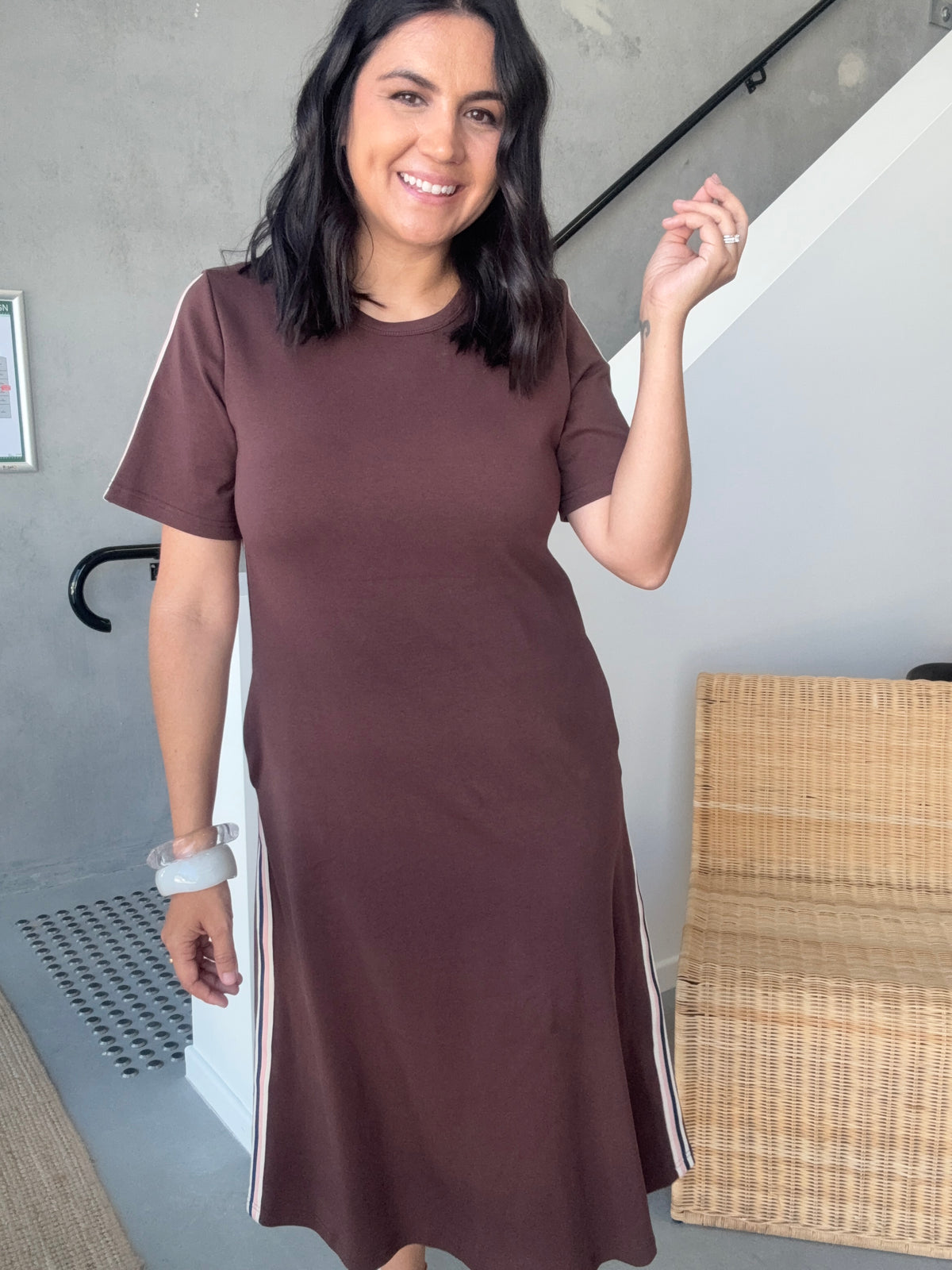 Stella Midi Dress Chocolate