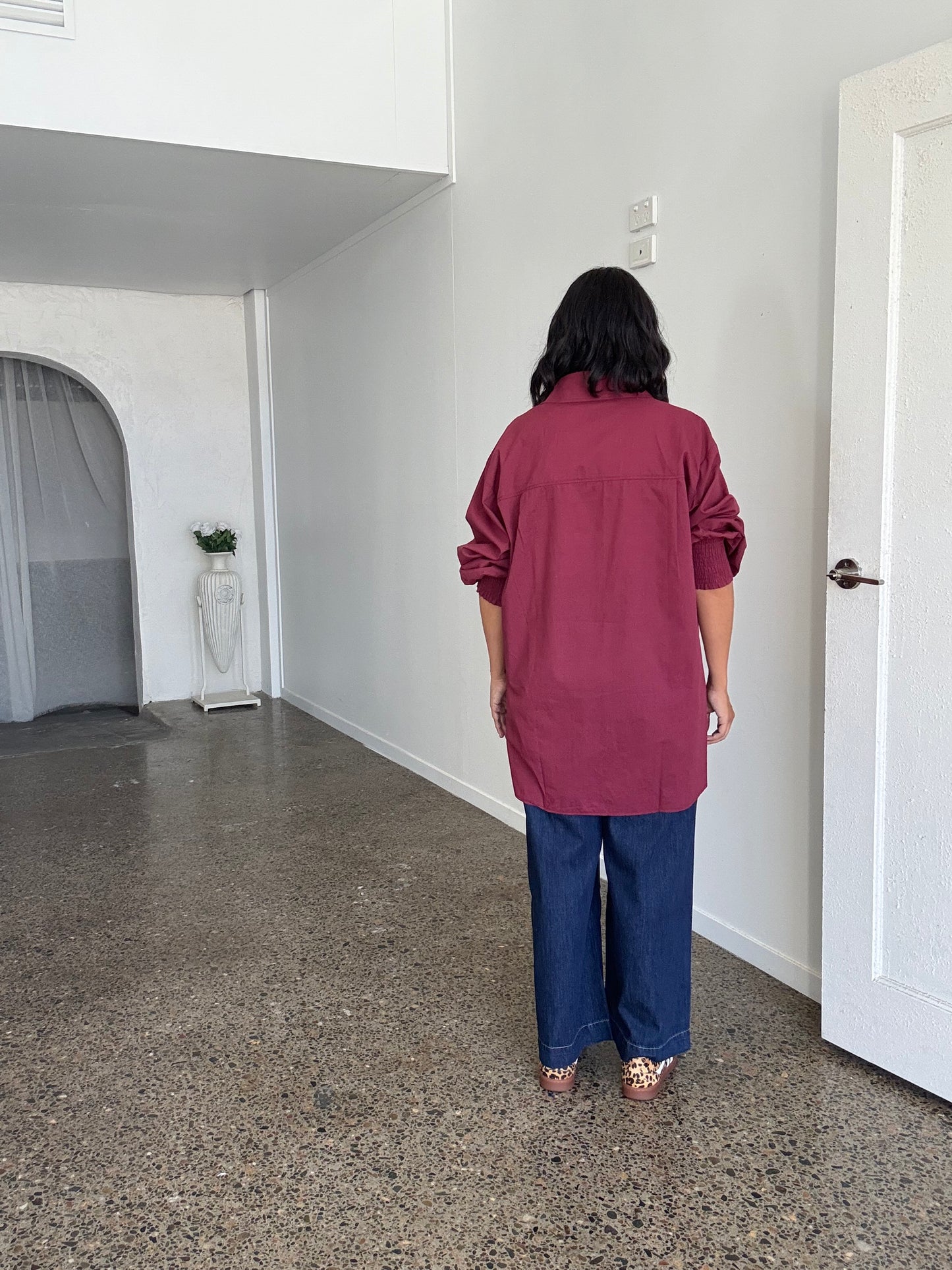 Freya Oversized Tunic/Shirt Burgundy