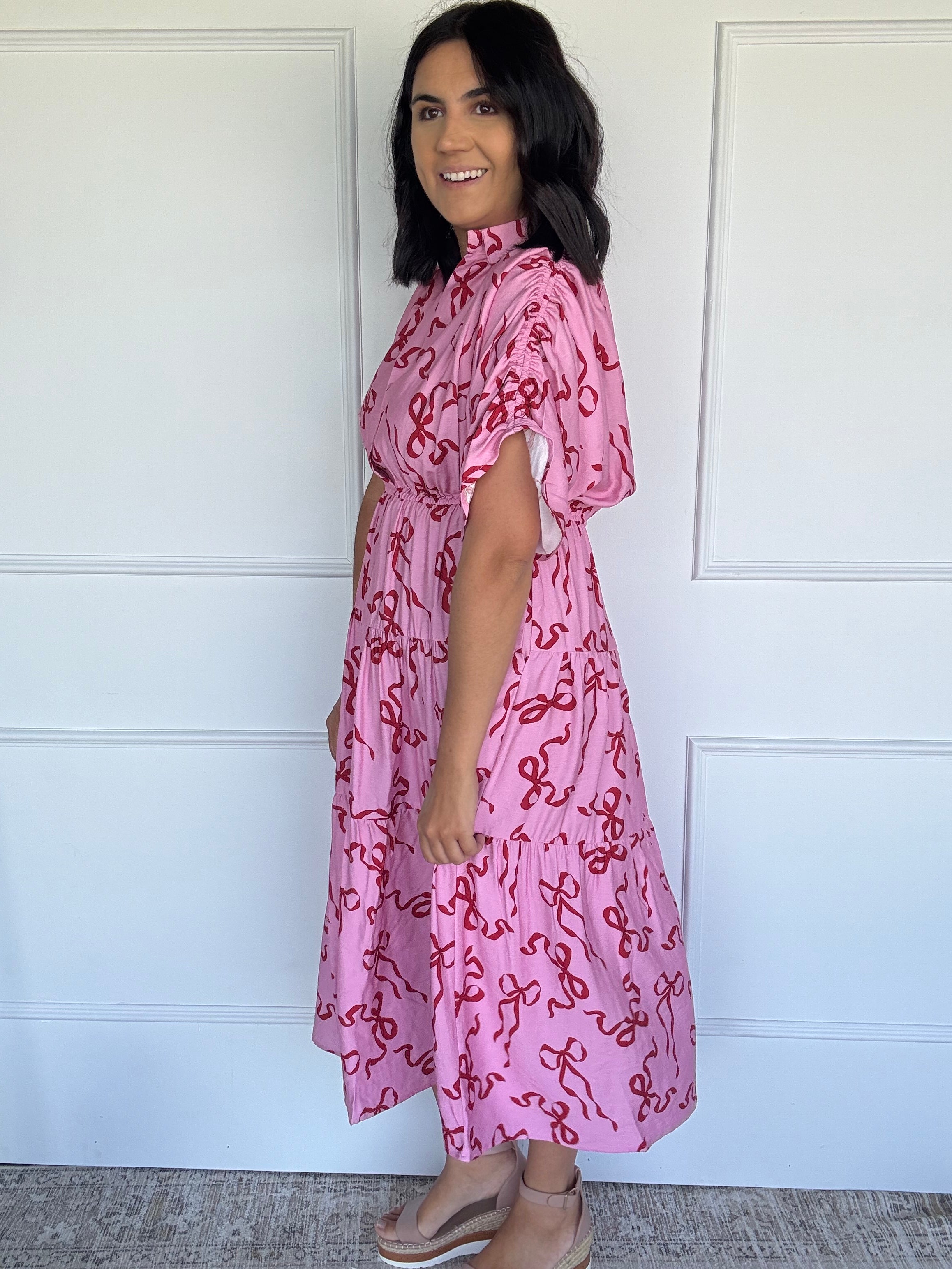 Kirah Dress Bow Print