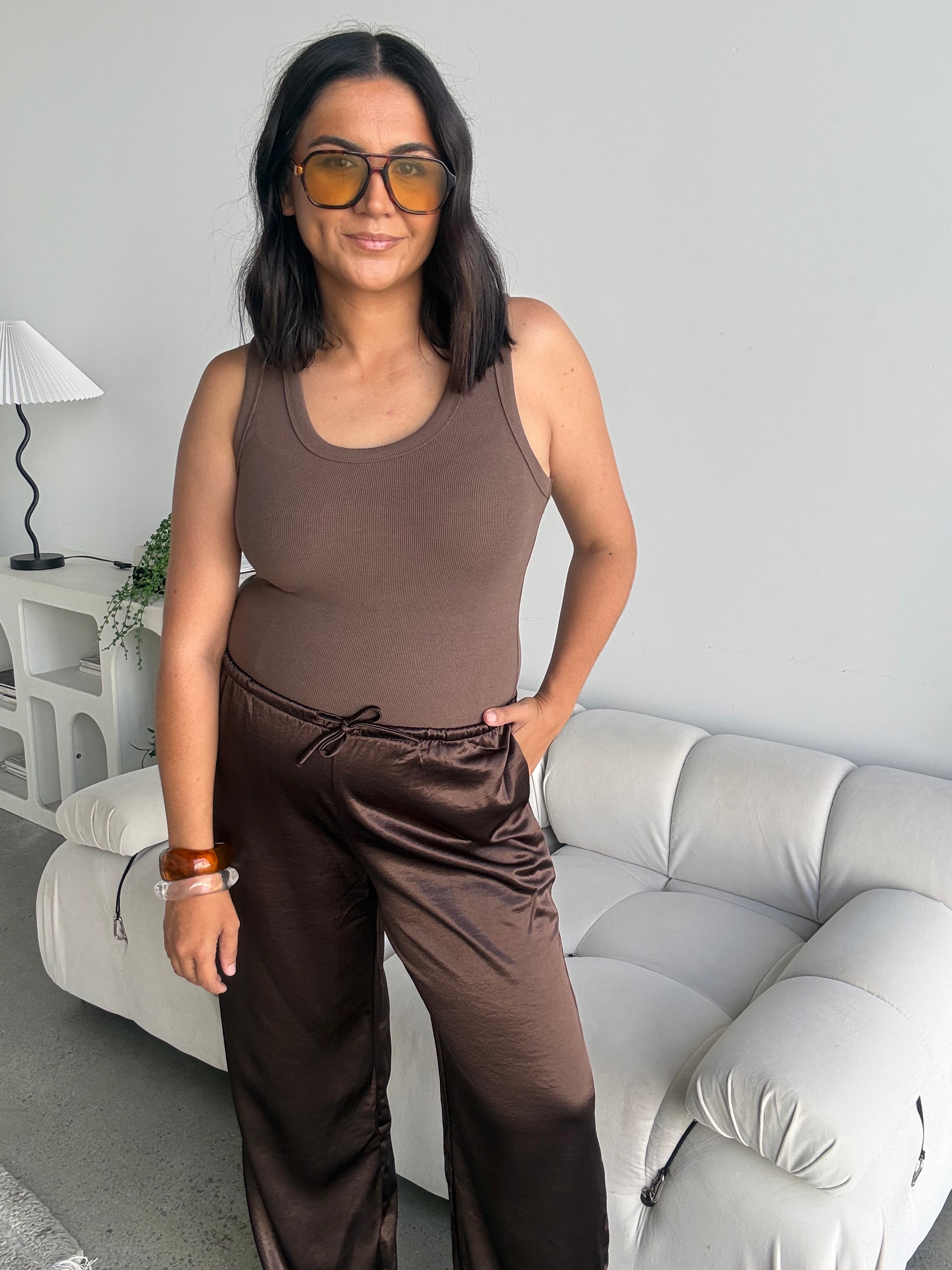 Essential Tank Chocolate Brown