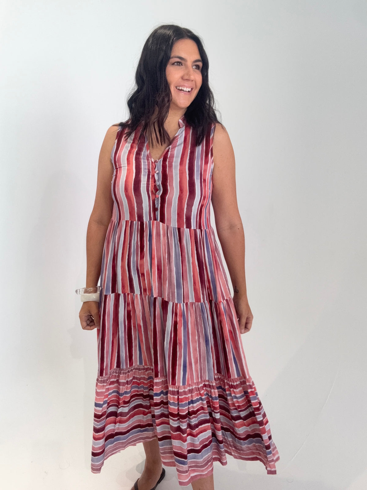 Claudia Pink Stripe Dress