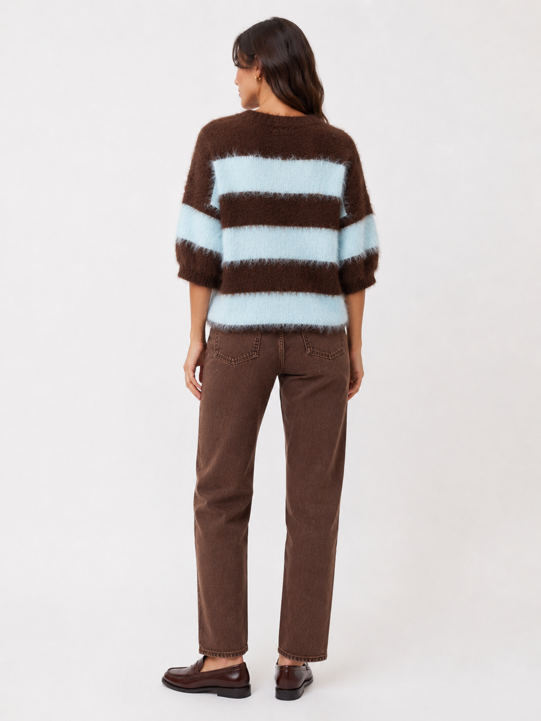 Blue/Brown Fluffy Knit