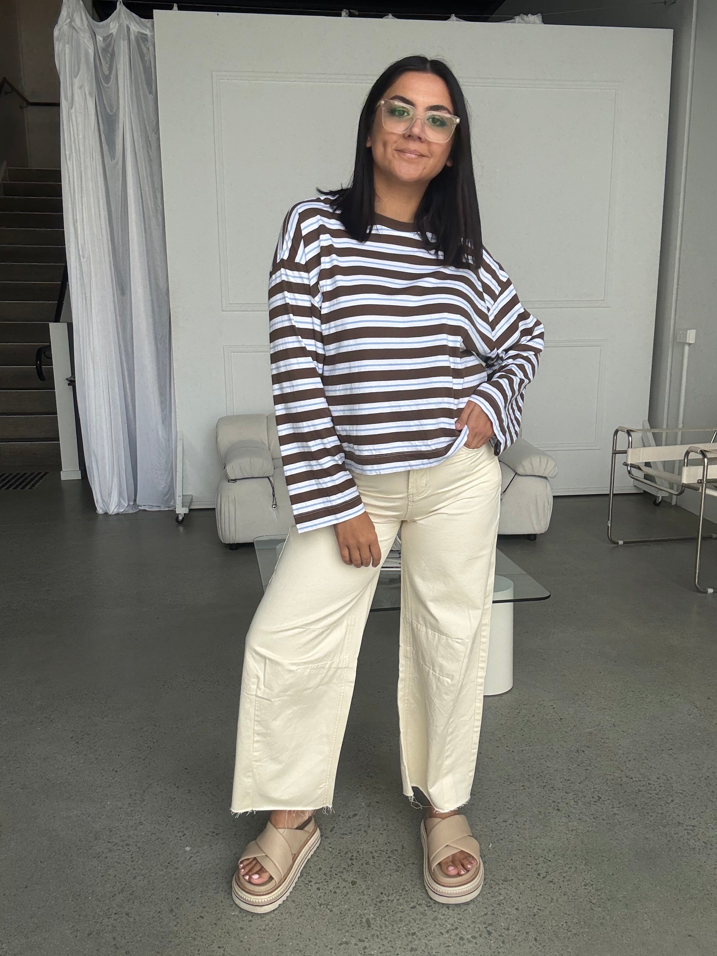 Bloom Barrel Pants Stone