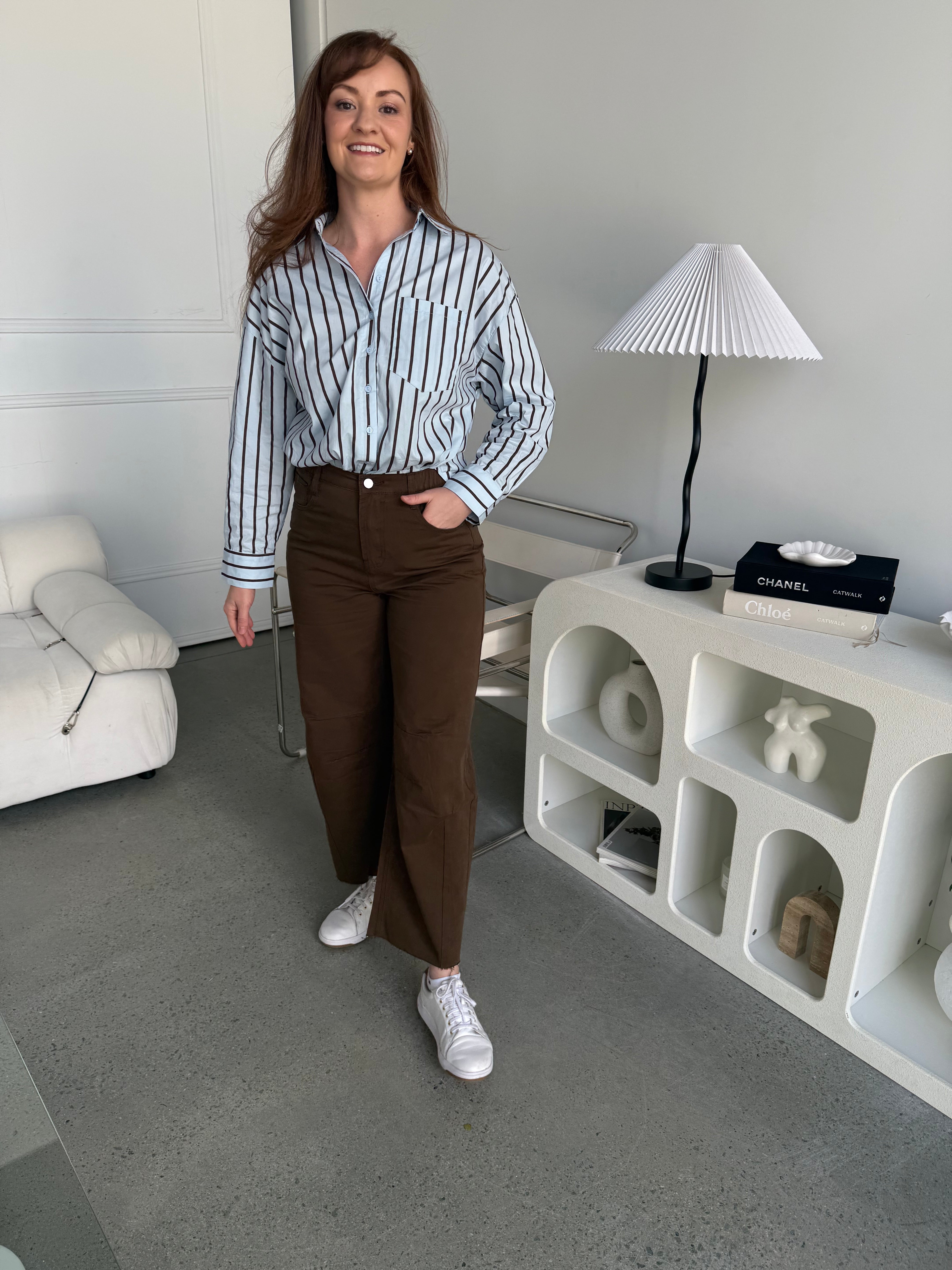 Bloom Barrel Pants Brown