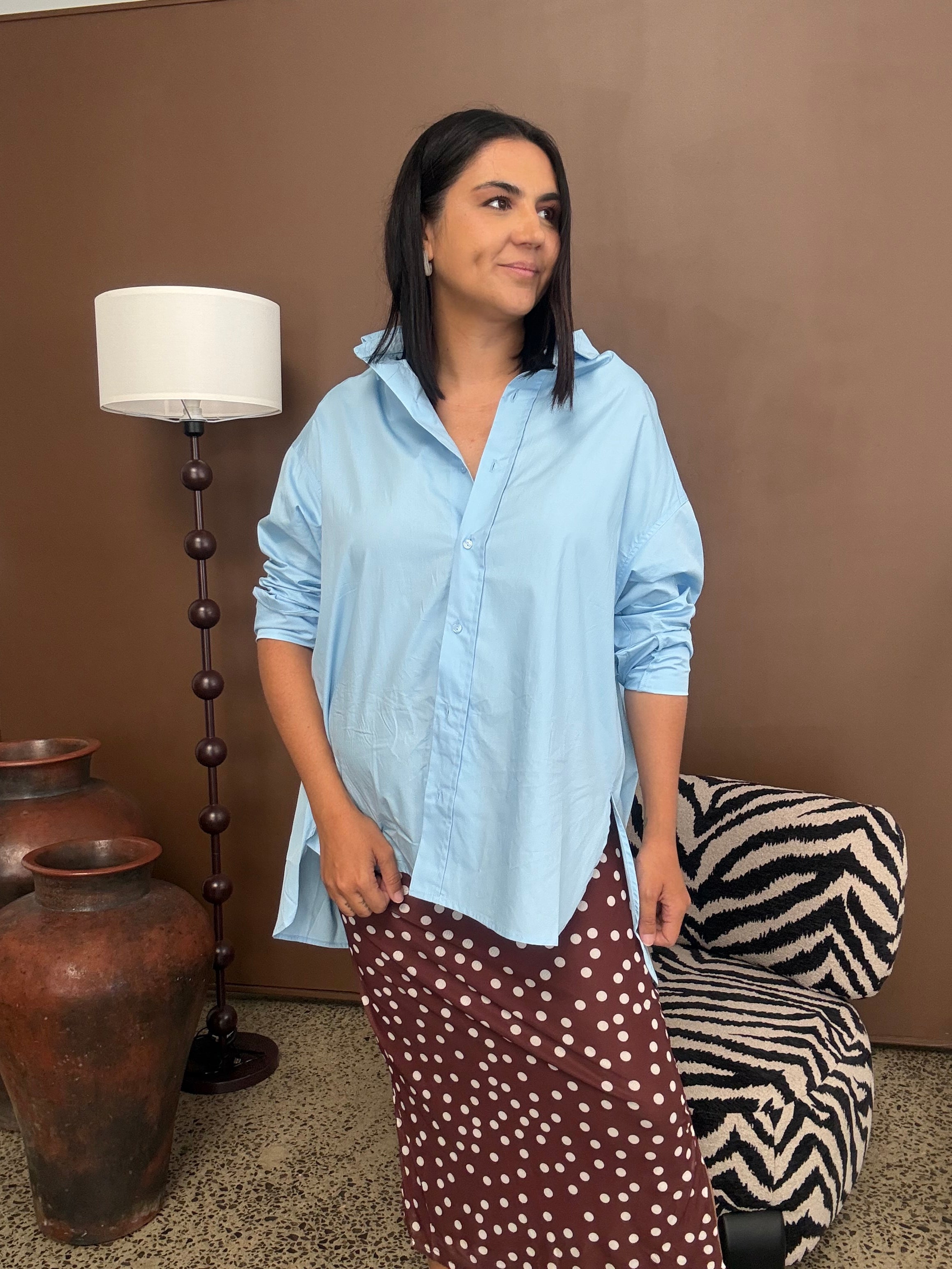 Briely Oversized Shirt Blue