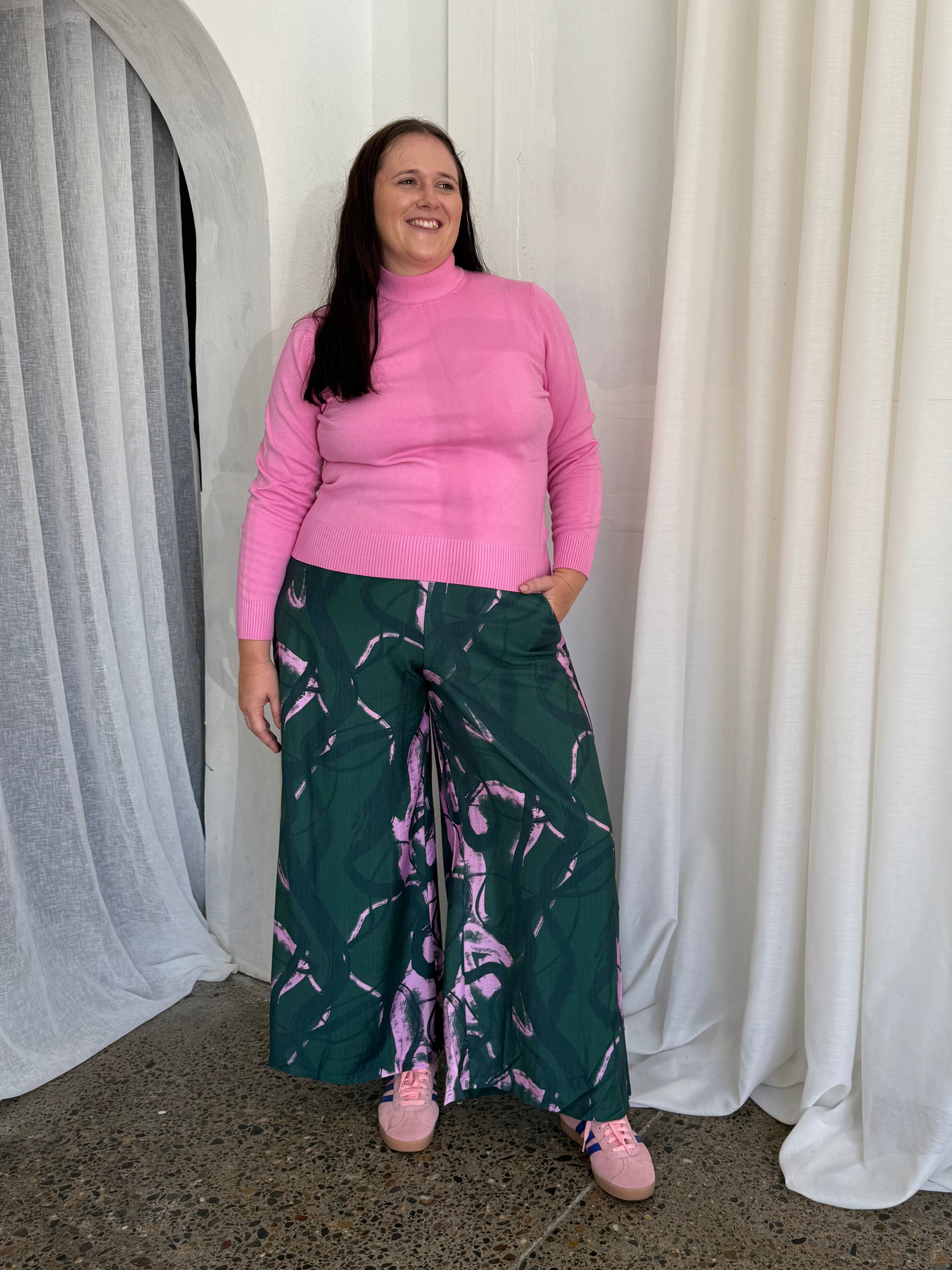 Petunia Turtle Neck Knit Pullover Petal Pink