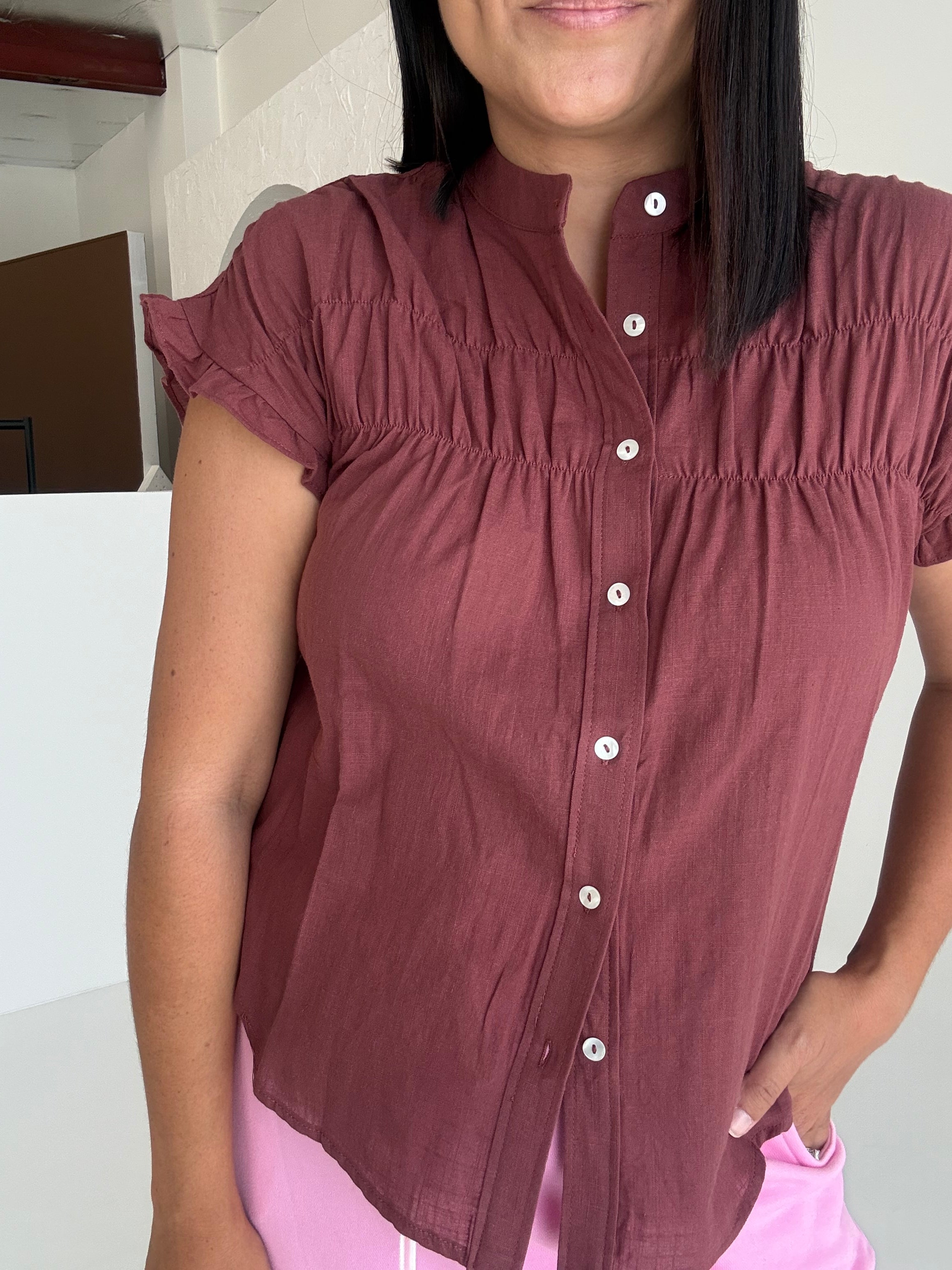 Steffi Cotton Top Brown