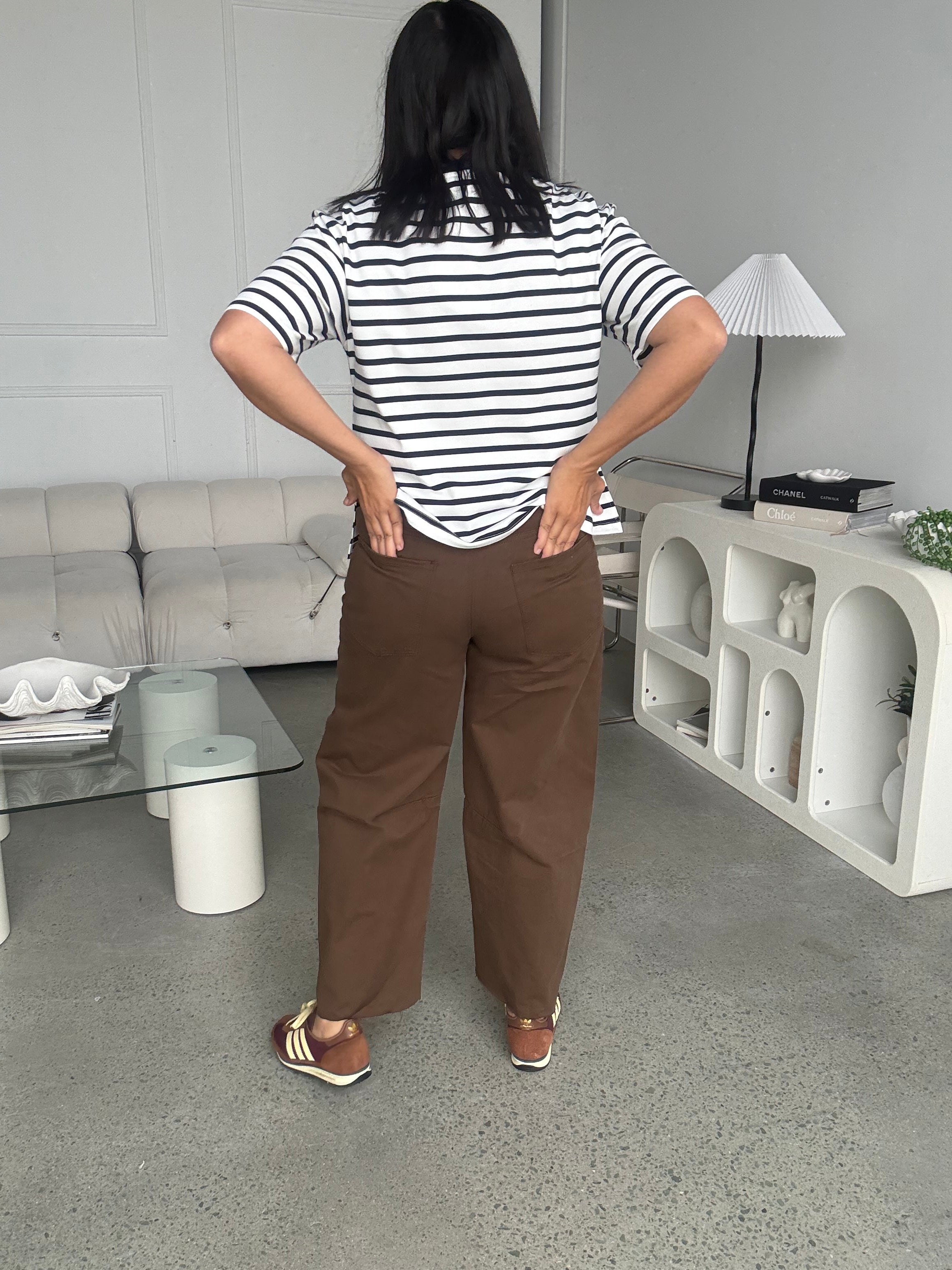 Bloom Barrel Pants Brown
