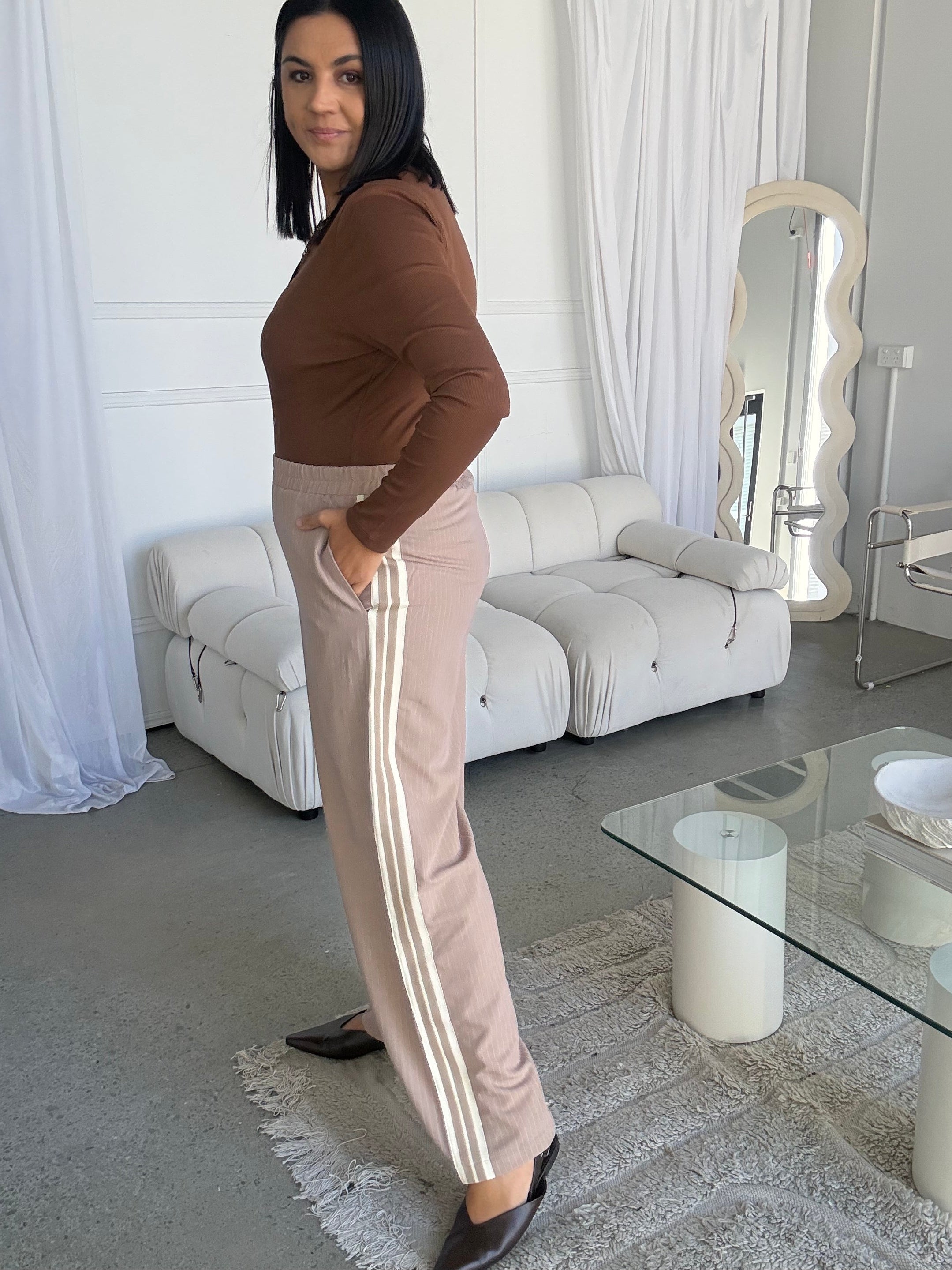 Industrie Pinestripe Pant Mocha