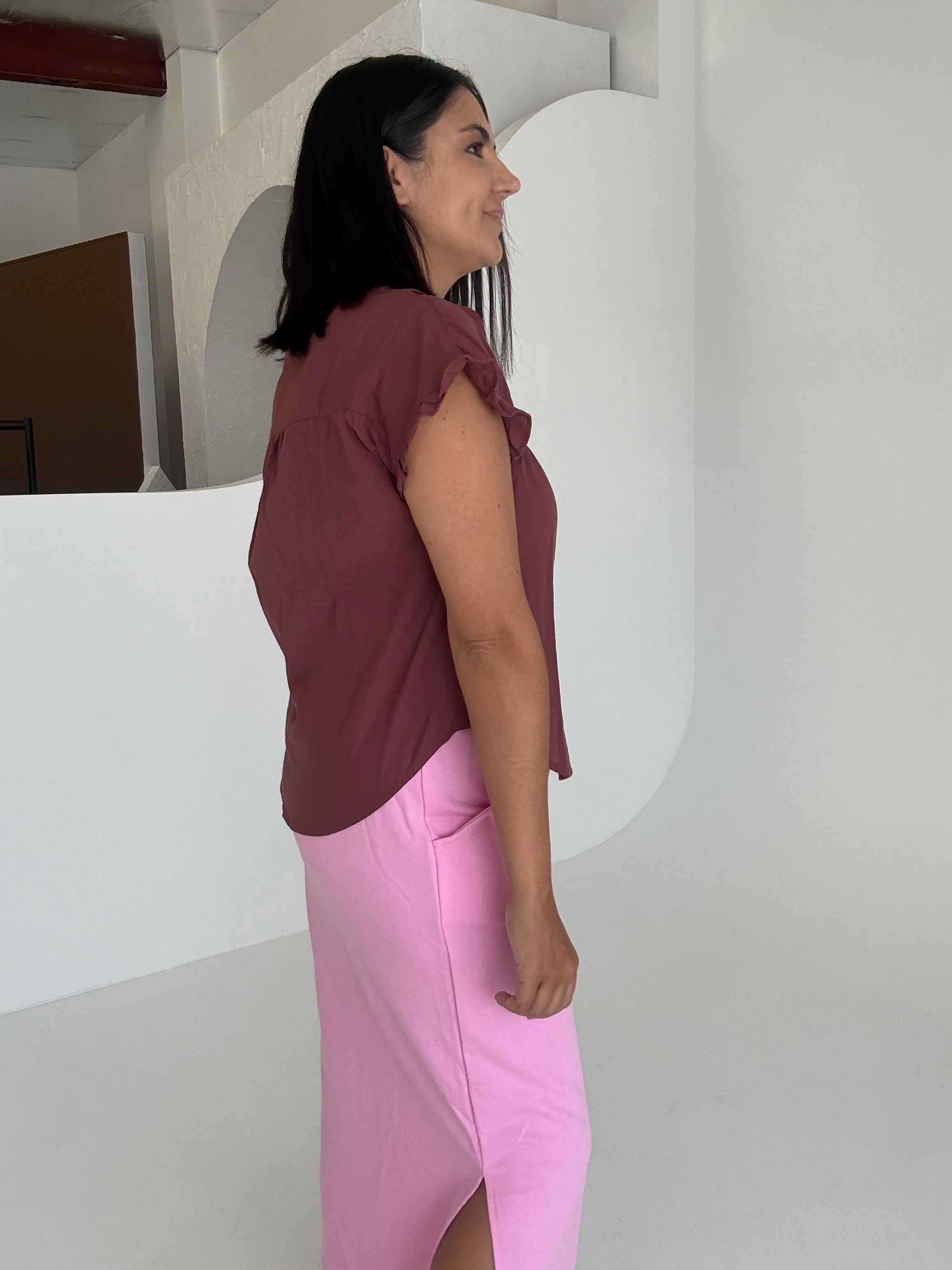 Steffi Cotton Top Brown