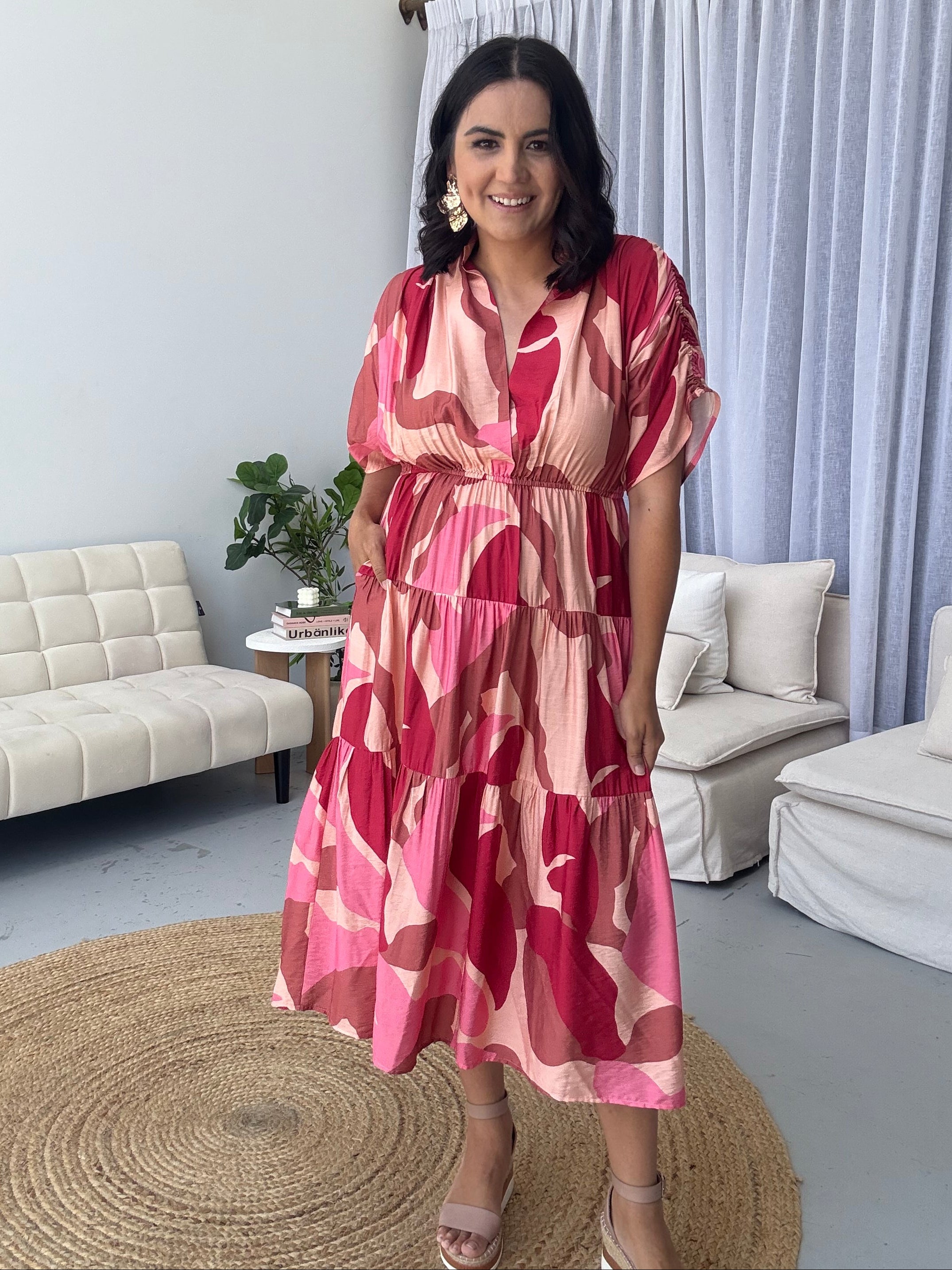 Kirah Dress Abstract Pink