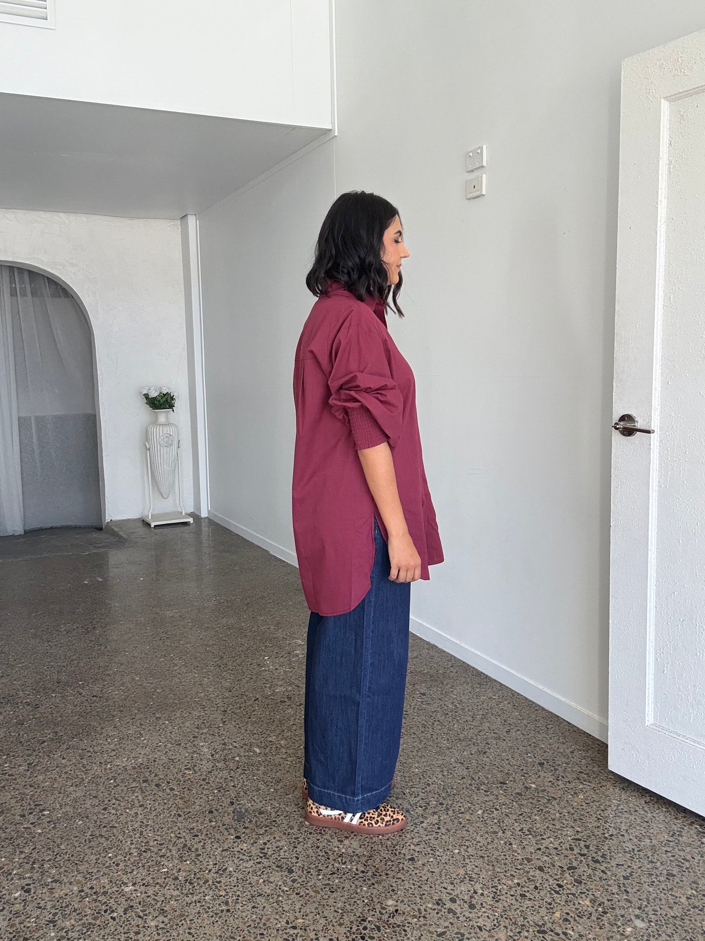 Freya Oversized Tunic/Shirt Burgundy