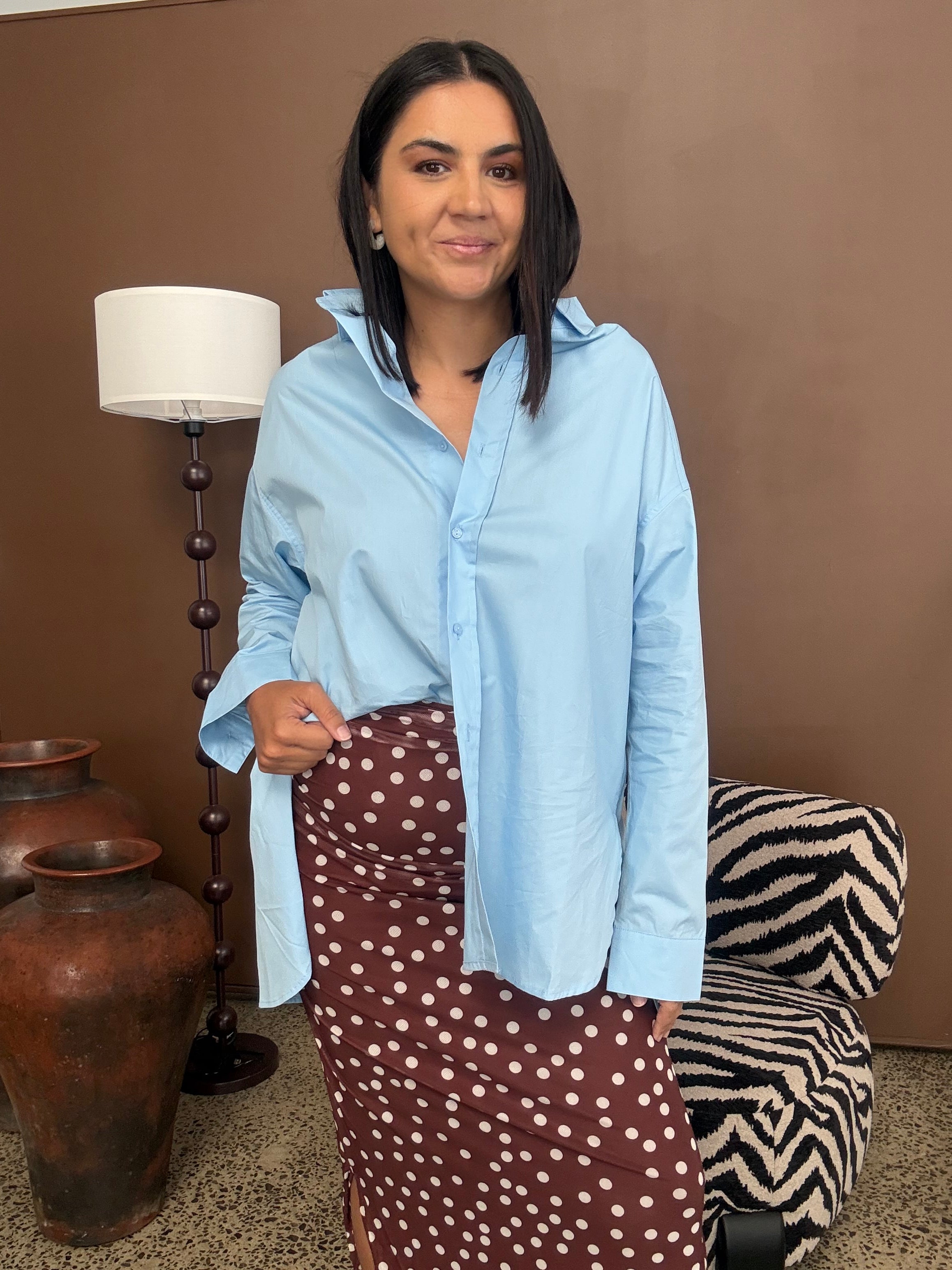 Briely Oversized Shirt Blue