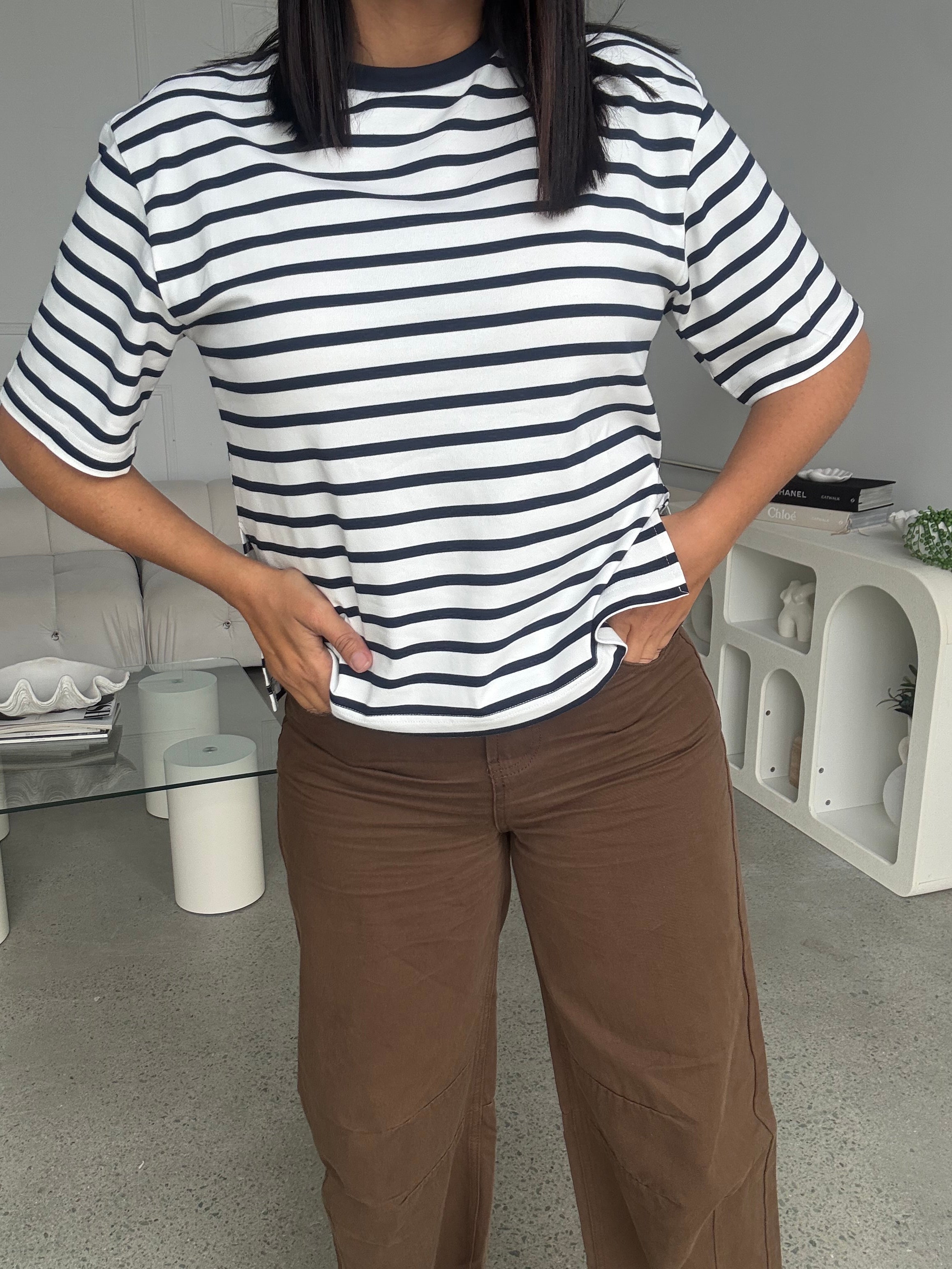 Bloom Barrel Pants Brown