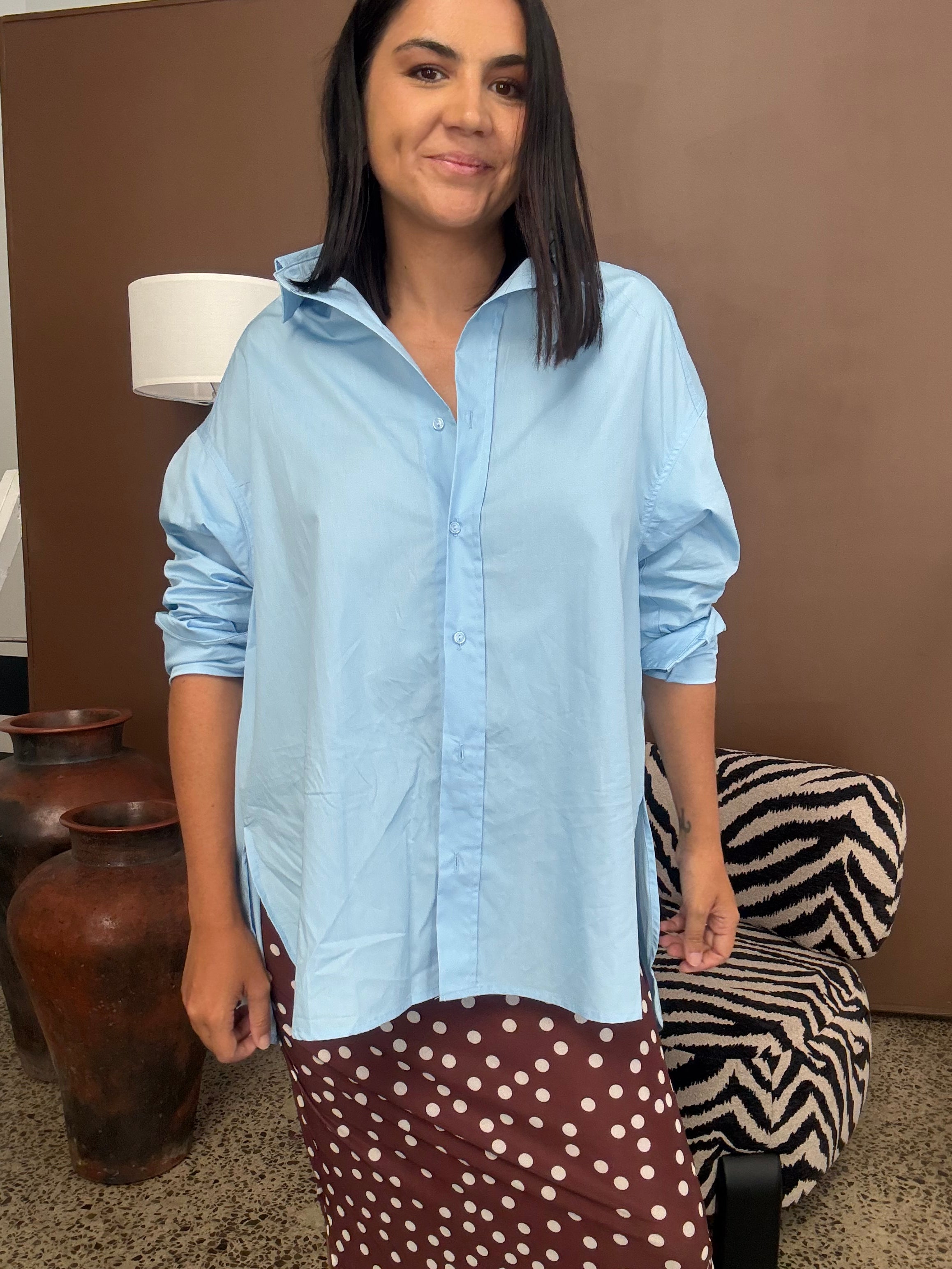 Briely Oversized Shirt Blue
