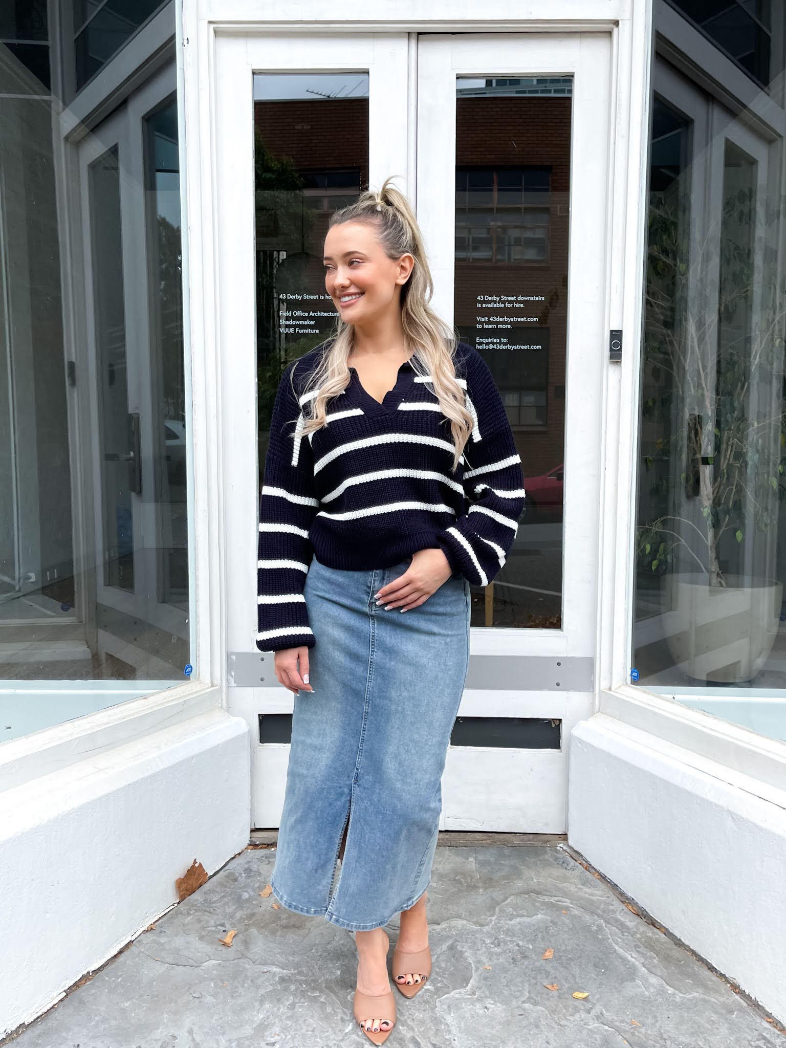 Goldie Denim Midi Skirt