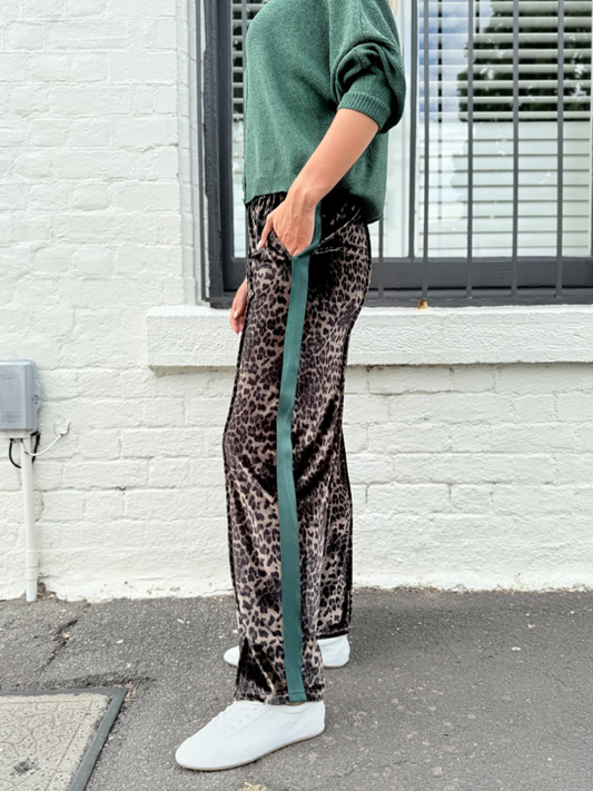 Velvet Leo Pant Green Stripe PREORDER
