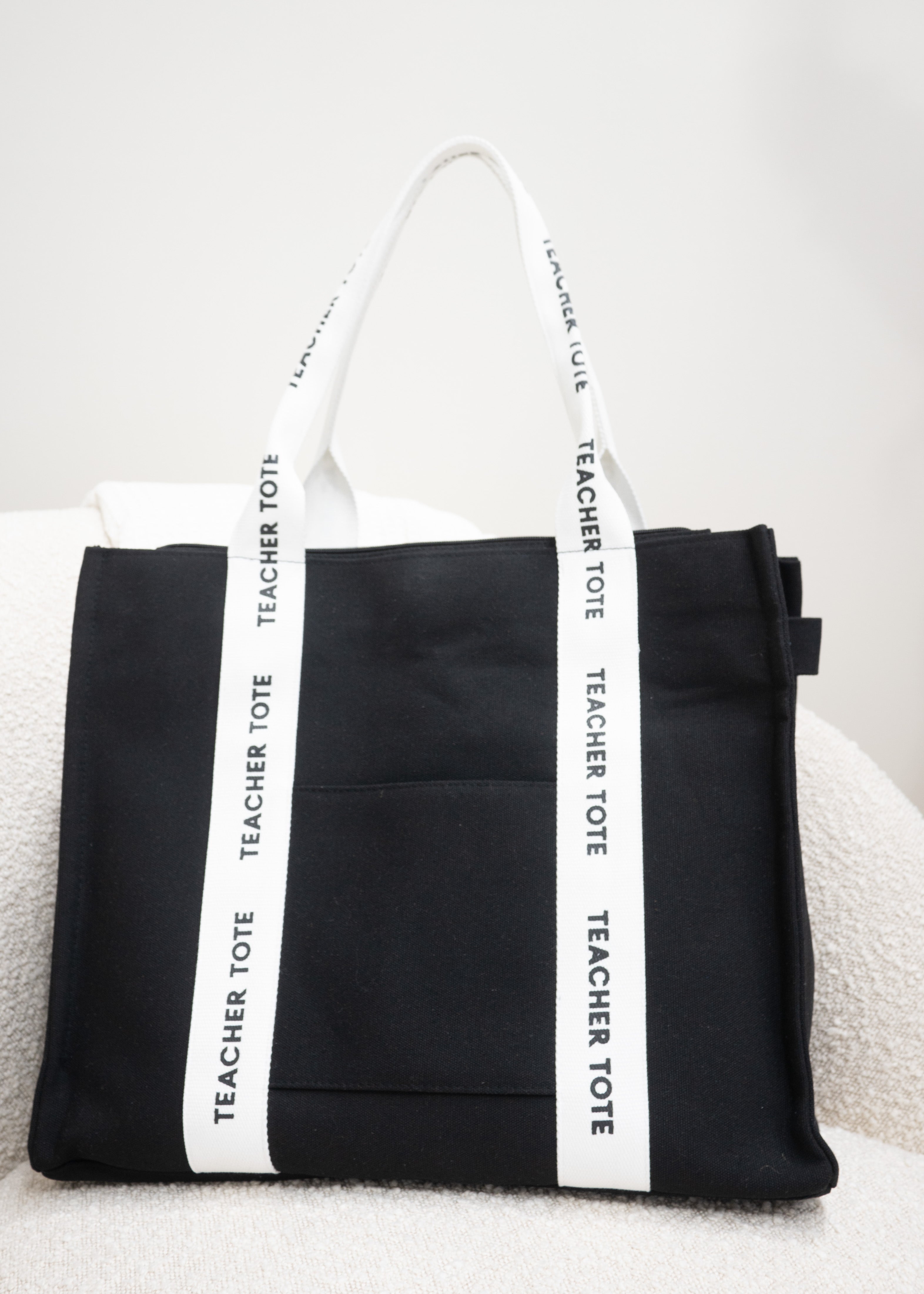 Teacher Tote Black/White