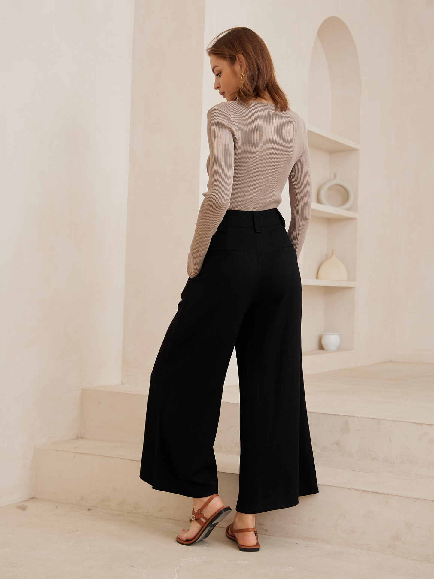 Henne Wide Leg Pants Black