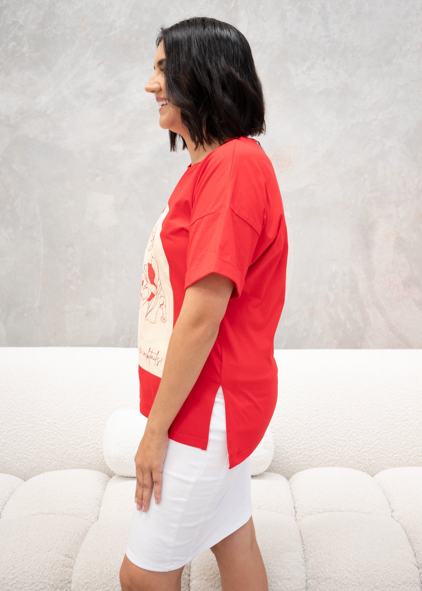 Beach and Cocktails Tee Red