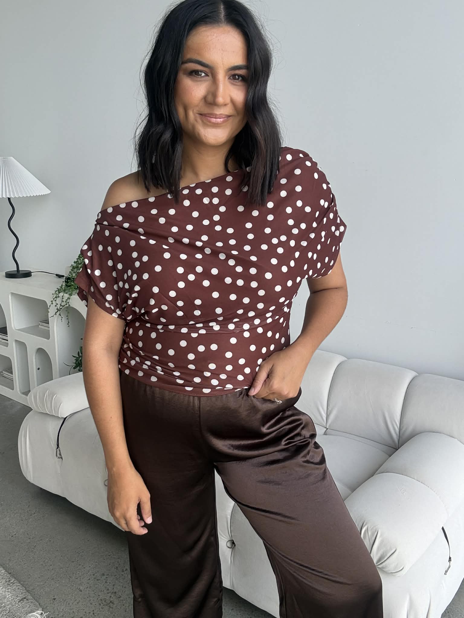 Mesh Polka Dot Top