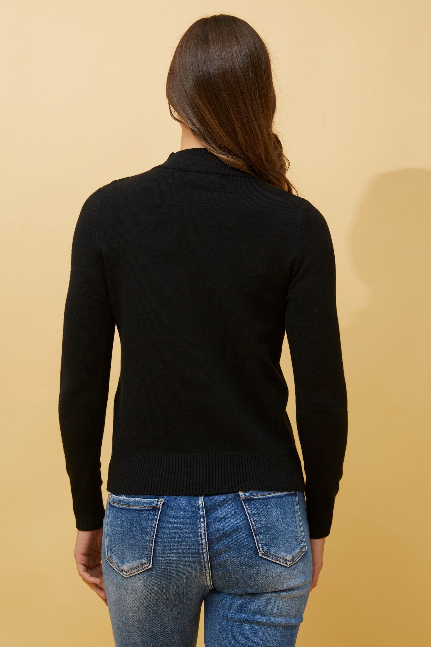 Petunia Turtle Neck Knit Pullover Black