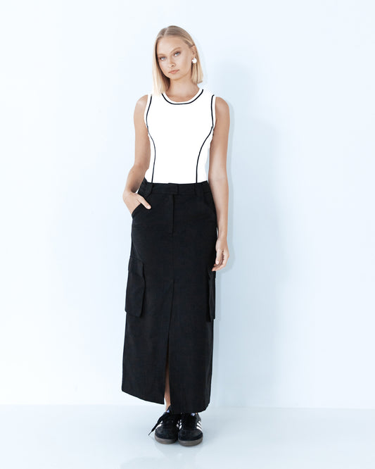 Cargo Pencil Skirt Black